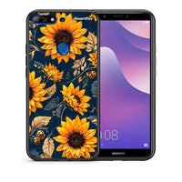 Thumbnail for Θήκη Huawei Y7 2018 Autumn Sunflowers από τη Smartfits με σχέδιο στο πίσω μέρος και μαύρο περίβλημα | Huawei Y7 2018 Autumn Sunflowers case with colorful back and black bezels