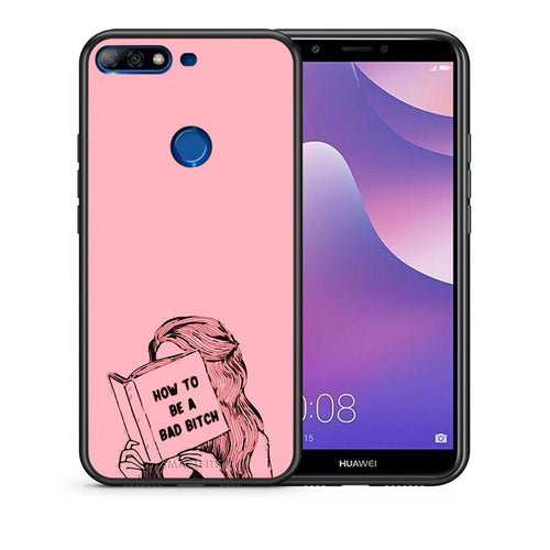 Θήκη Huawei Y7 2018 Bad Bitch από τη Smartfits με σχέδιο στο πίσω μέρος και μαύρο περίβλημα | Huawei Y7 2018 Bad Bitch case with colorful back and black bezels