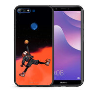 Thumbnail for Θήκη Huawei Y7 2018 Basketball Hero από τη Smartfits με σχέδιο στο πίσω μέρος και μαύρο περίβλημα | Huawei Y7 2018 Basketball Hero case with colorful back and black bezels