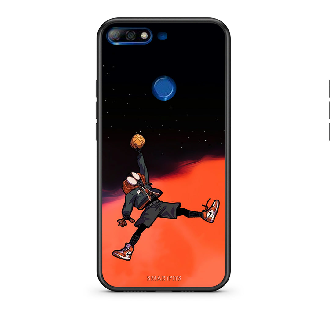 Huawei Y7 2018 Basketball Hero θήκη από τη Smartfits με σχέδιο στο πίσω μέρος και μαύρο περίβλημα | Smartphone case with colorful back and black bezels by Smartfits