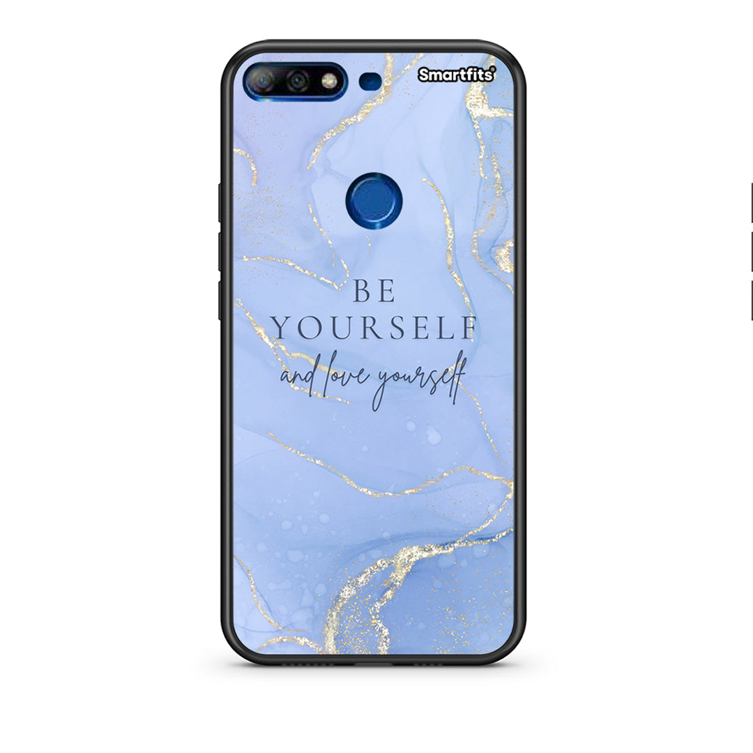 Huawei Y7 2018 Be Yourself θήκη από τη Smartfits με σχέδιο στο πίσω μέρος και μαύρο περίβλημα | Smartphone case with colorful back and black bezels by Smartfits