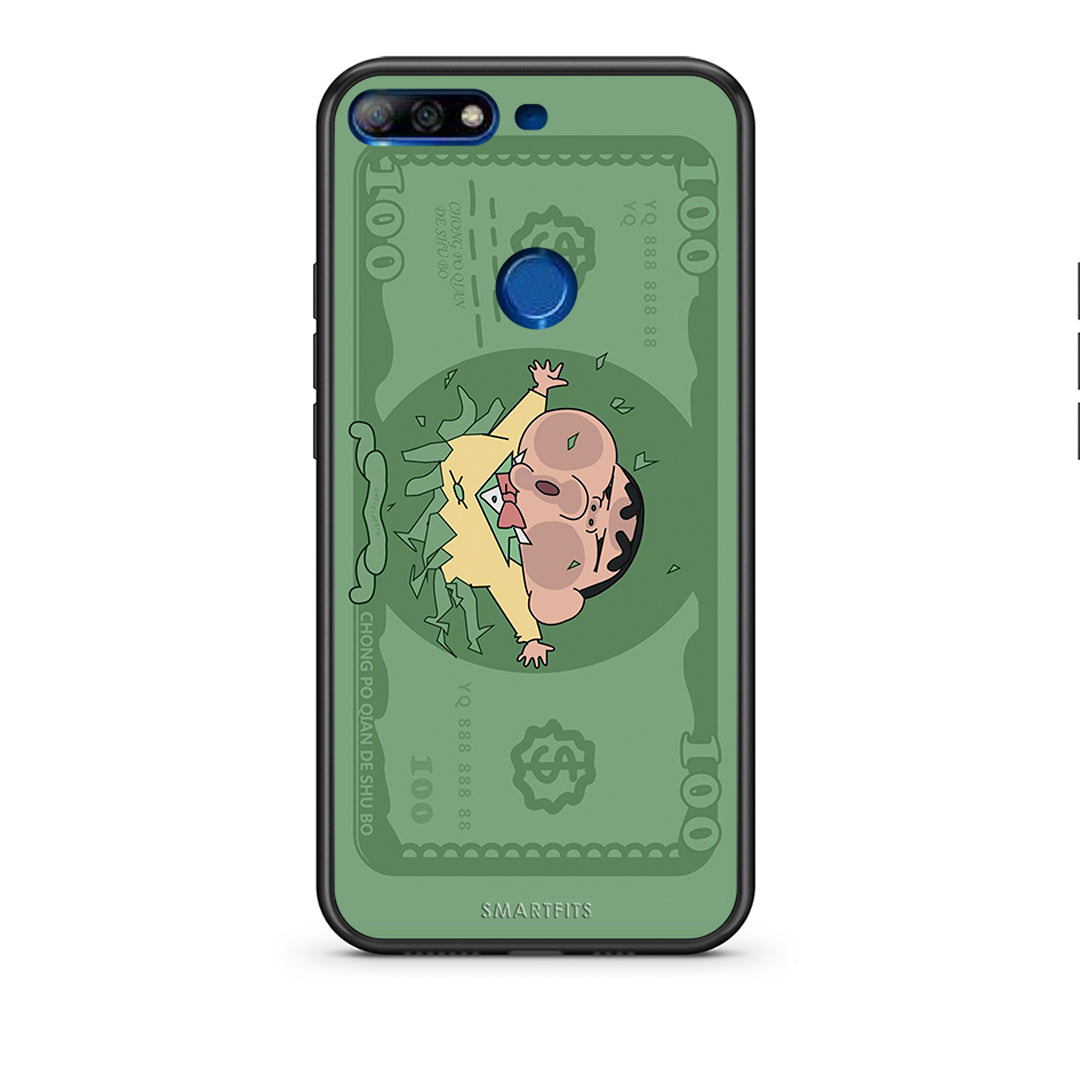 Huawei Y7 2018 Big Money Θήκη Αγίου Βαλεντίνου από τη Smartfits με σχέδιο στο πίσω μέρος και μαύρο περίβλημα | Smartphone case with colorful back and black bezels by Smartfits