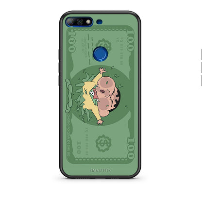 Huawei Y7 2018 Big Money Θήκη Αγίου Βαλεντίνου από τη Smartfits με σχέδιο στο πίσω μέρος και μαύρο περίβλημα | Smartphone case with colorful back and black bezels by Smartfits