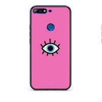 Thumbnail for Huawei Y7 2018 Blue Eye Pink θήκη από τη Smartfits με σχέδιο στο πίσω μέρος και μαύρο περίβλημα | Smartphone case with colorful back and black bezels by Smartfits