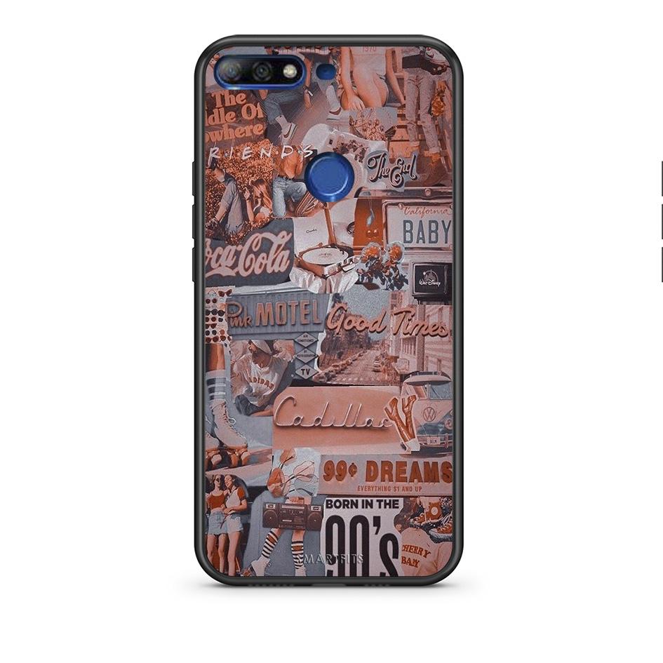 Huawei Y7 2018 Born In 90s θήκη από τη Smartfits με σχέδιο στο πίσω μέρος και μαύρο περίβλημα | Smartphone case with colorful back and black bezels by Smartfits