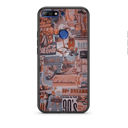 Huawei Y7 2018 Born In 90s θήκη από τη Smartfits με σχέδιο στο πίσω μέρος και μαύρο περίβλημα | Smartphone case with colorful back and black bezels by Smartfits