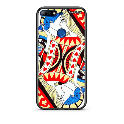 Huawei Y7 2018 Card Love θήκη από τη Smartfits με σχέδιο στο πίσω μέρος και μαύρο περίβλημα | Smartphone case with colorful back and black bezels by Smartfits