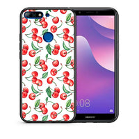 Thumbnail for Θήκη Huawei Y7 2018 Cherry Summer από τη Smartfits με σχέδιο στο πίσω μέρος και μαύρο περίβλημα | Huawei Y7 2018 Cherry Summer case with colorful back and black bezels