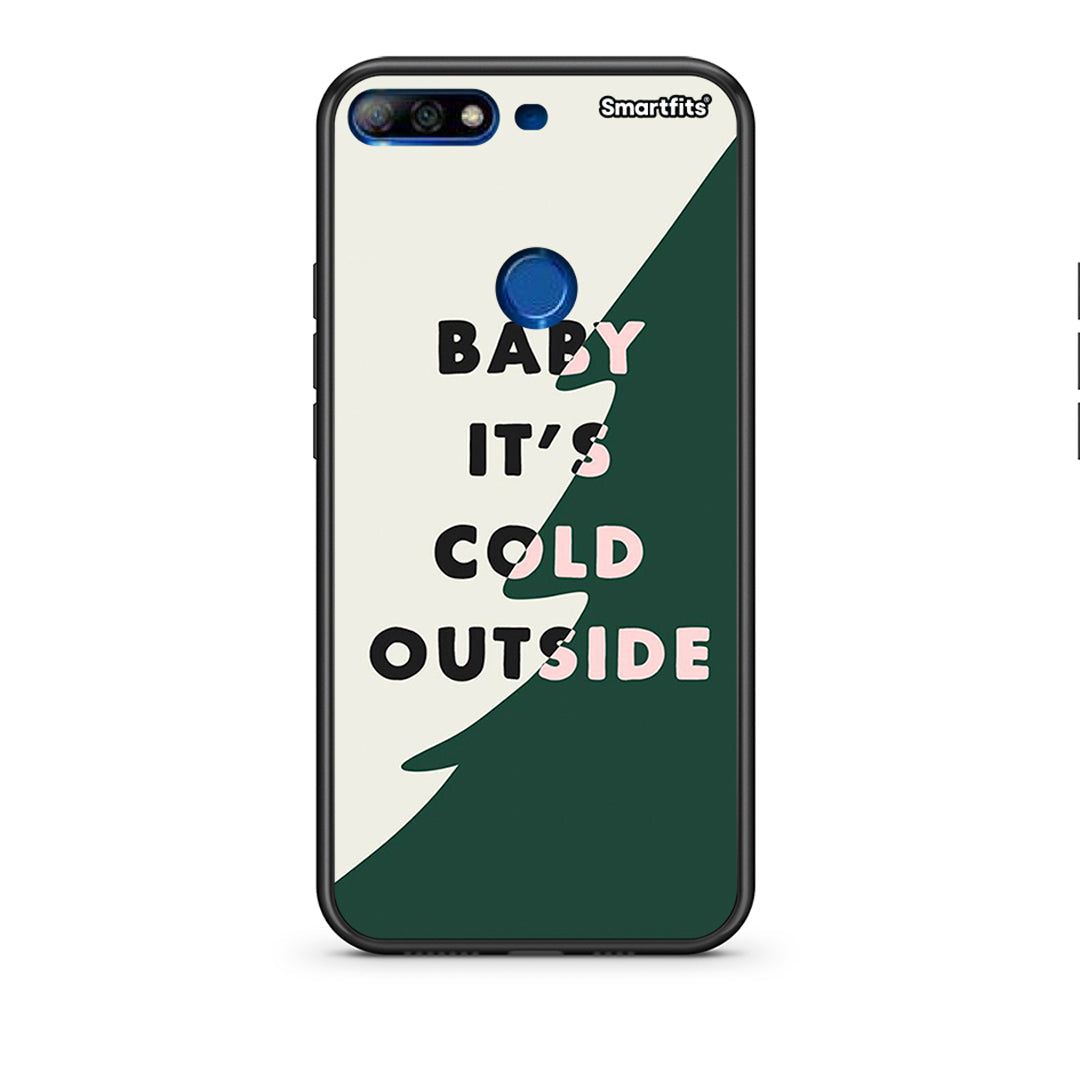 Huawei Y7 2018 Cold Outside θήκη από τη Smartfits με σχέδιο στο πίσω μέρος και μαύρο περίβλημα | Smartphone case with colorful back and black bezels by Smartfits