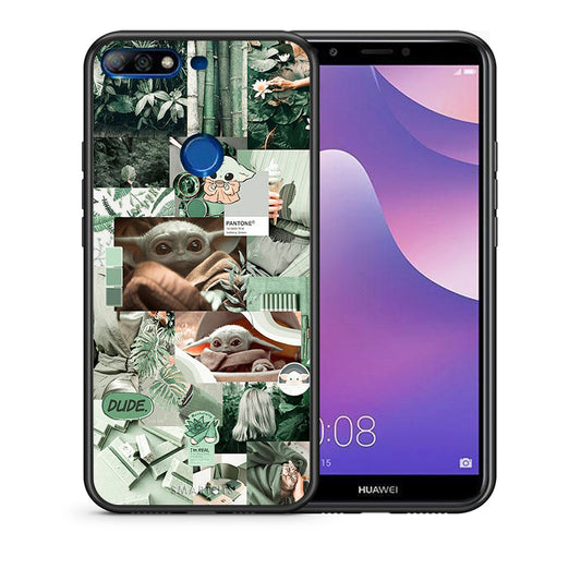 Θήκη Αγίου Βαλεντίνου Huawei Y7 2018 Collage Dude από τη Smartfits με σχέδιο στο πίσω μέρος και μαύρο περίβλημα | Huawei Y7 2018 Collage Dude case with colorful back and black bezels