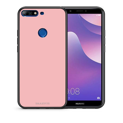 Θήκη Huawei Y7 2018 Nude Color από τη Smartfits με σχέδιο στο πίσω μέρος και μαύρο περίβλημα | Huawei Y7 2018 Nude Color case with colorful back and black bezels