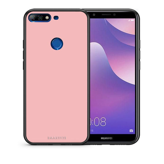 Θήκη Huawei Y7 2018 Nude Color από τη Smartfits με σχέδιο στο πίσω μέρος και μαύρο περίβλημα | Huawei Y7 2018 Nude Color case with colorful back and black bezels