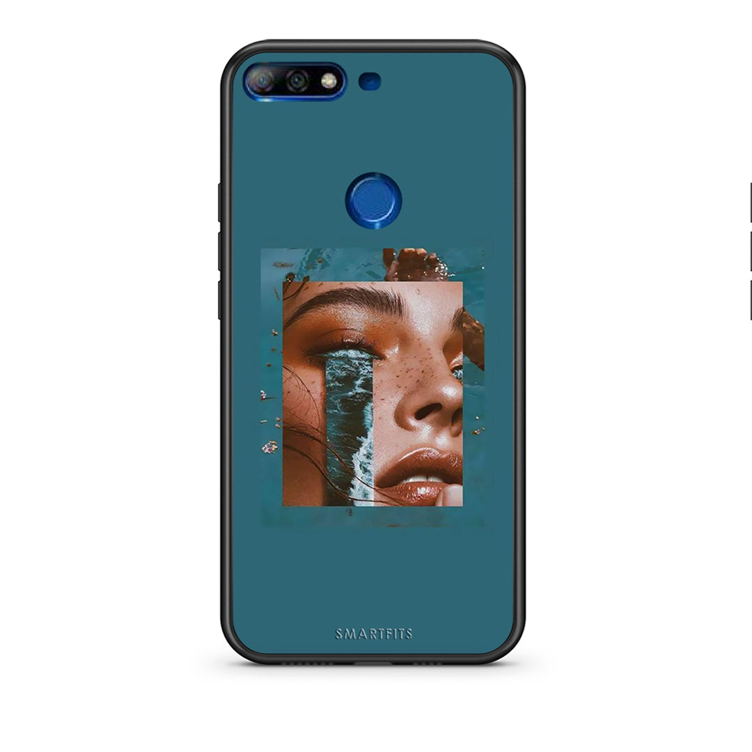 Huawei Y7 2018 Cry An Ocean θήκη από τη Smartfits με σχέδιο στο πίσω μέρος και μαύρο περίβλημα | Smartphone case with colorful back and black bezels by Smartfits