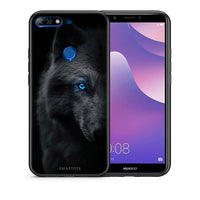 Thumbnail for Θήκη Huawei Y7 2018 Dark Wolf από τη Smartfits με σχέδιο στο πίσω μέρος και μαύρο περίβλημα | Huawei Y7 2018 Dark Wolf case with colorful back and black bezels