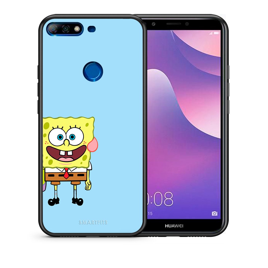 Θήκη Huawei Y7 2018 Friends Bob από τη Smartfits με σχέδιο στο πίσω μέρος και μαύρο περίβλημα | Huawei Y7 2018 Friends Bob case with colorful back and black bezels