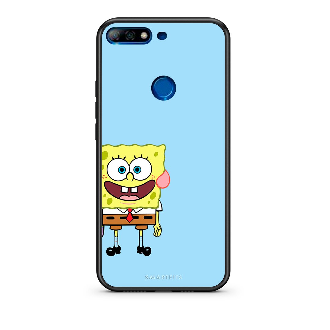 Huawei Y7 2018 Friends Bob θήκη από τη Smartfits με σχέδιο στο πίσω μέρος και μαύρο περίβλημα | Smartphone case with colorful back and black bezels by Smartfits