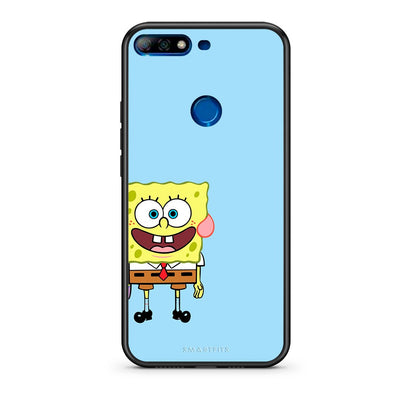 Huawei Y7 2018 Friends Bob θήκη από τη Smartfits με σχέδιο στο πίσω μέρος και μαύρο περίβλημα | Smartphone case with colorful back and black bezels by Smartfits
