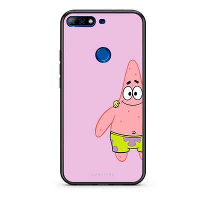 Huawei Y7 2018  Friends Patrick θήκη από τη Smartfits με σχέδιο στο πίσω μέρος και μαύρο περίβλημα | Smartphone case with colorful back and black bezels by Smartfits