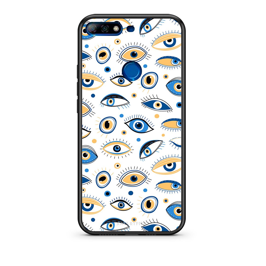 Huawei Y7 2018 Ftou Ftou θήκη από τη Smartfits με σχέδιο στο πίσω μέρος και μαύρο περίβλημα | Smartphone case with colorful back and black bezels by Smartfits