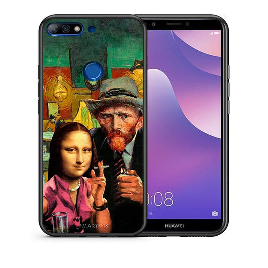 Θήκη Huawei Y7 2018 Funny Art από τη Smartfits με σχέδιο στο πίσω μέρος και μαύρο περίβλημα | Huawei Y7 2018 Funny Art case with colorful back and black bezels