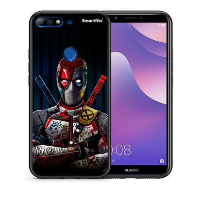 Θήκη Huawei Y7 2018 Funny Guy από τη Smartfits με σχέδιο στο πίσω μέρος και μαύρο περίβλημα | Huawei Y7 2018 Funny Guy case with colorful back and black bezels