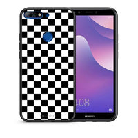 Thumbnail for Θήκη Huawei Y7 2018 Squares Geometric από τη Smartfits με σχέδιο στο πίσω μέρος και μαύρο περίβλημα | Huawei Y7 2018 Squares Geometric case with colorful back and black bezels