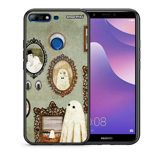 Θήκη Huawei Y7 2018 Halloween Ghost Season από τη Smartfits με σχέδιο στο πίσω μέρος και μαύρο περίβλημα | Huawei Y7 2018 Halloween Ghost Season case with colorful back and black bezels