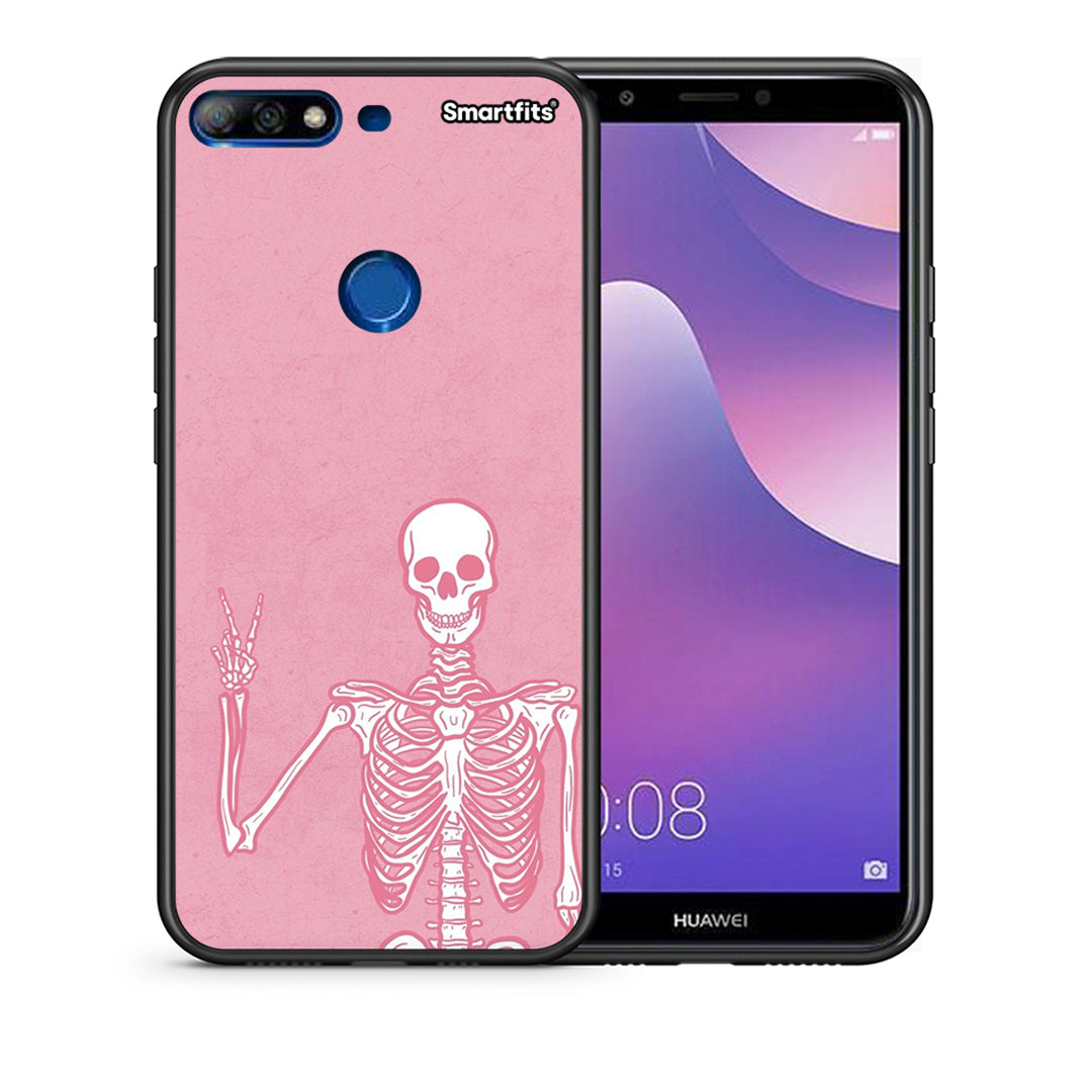 Θήκη Huawei Y7 2018 Halloween Motivation από τη Smartfits με σχέδιο στο πίσω μέρος και μαύρο περίβλημα | Huawei Y7 2018 Halloween Motivation case with colorful back and black bezels