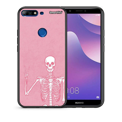 Θήκη Huawei Y7 2018 Halloween Motivation από τη Smartfits με σχέδιο στο πίσω μέρος και μαύρο περίβλημα | Huawei Y7 2018 Halloween Motivation case with colorful back and black bezels