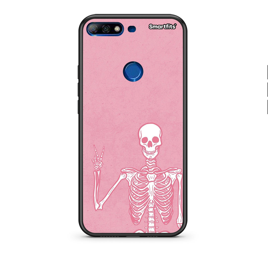 Huawei Y7 2018 Halloween Motivation Θήκη από τη Smartfits με σχέδιο στο πίσω μέρος και μαύρο περίβλημα | Smartphone case with colorful back and black bezels by Smartfits