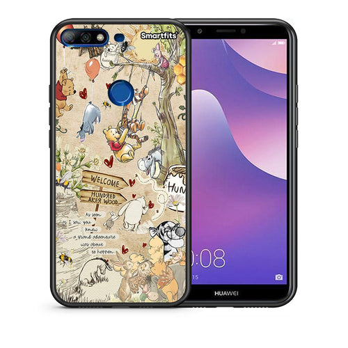 Θήκη Huawei Y7 2018 Happy Friends από τη Smartfits με σχέδιο στο πίσω μέρος και μαύρο περίβλημα | Huawei Y7 2018 Happy Friends case with colorful back and black bezels