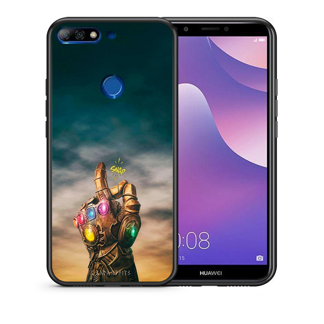 Θήκη Huawei Y7 2018 Infinity Snap από τη Smartfits με σχέδιο στο πίσω μέρος και μαύρο περίβλημα | Huawei Y7 2018 Infinity Snap case with colorful back and black bezels