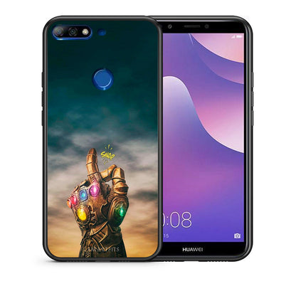 Θήκη Huawei Y7 2018 Infinity Snap από τη Smartfits με σχέδιο στο πίσω μέρος και μαύρο περίβλημα | Huawei Y7 2018 Infinity Snap case with colorful back and black bezels