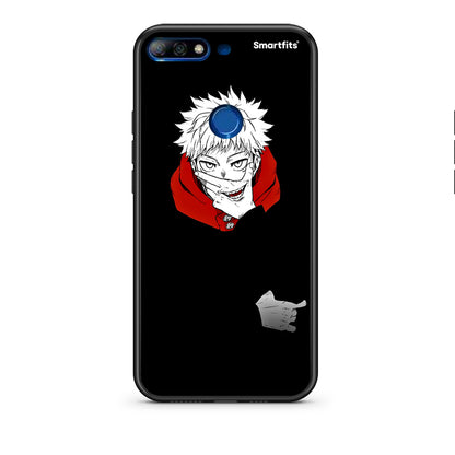 Huawei Y7 2018 Itadori Anime θήκη από τη Smartfits με σχέδιο στο πίσω μέρος και μαύρο περίβλημα | Smartphone case with colorful back and black bezels by Smartfits