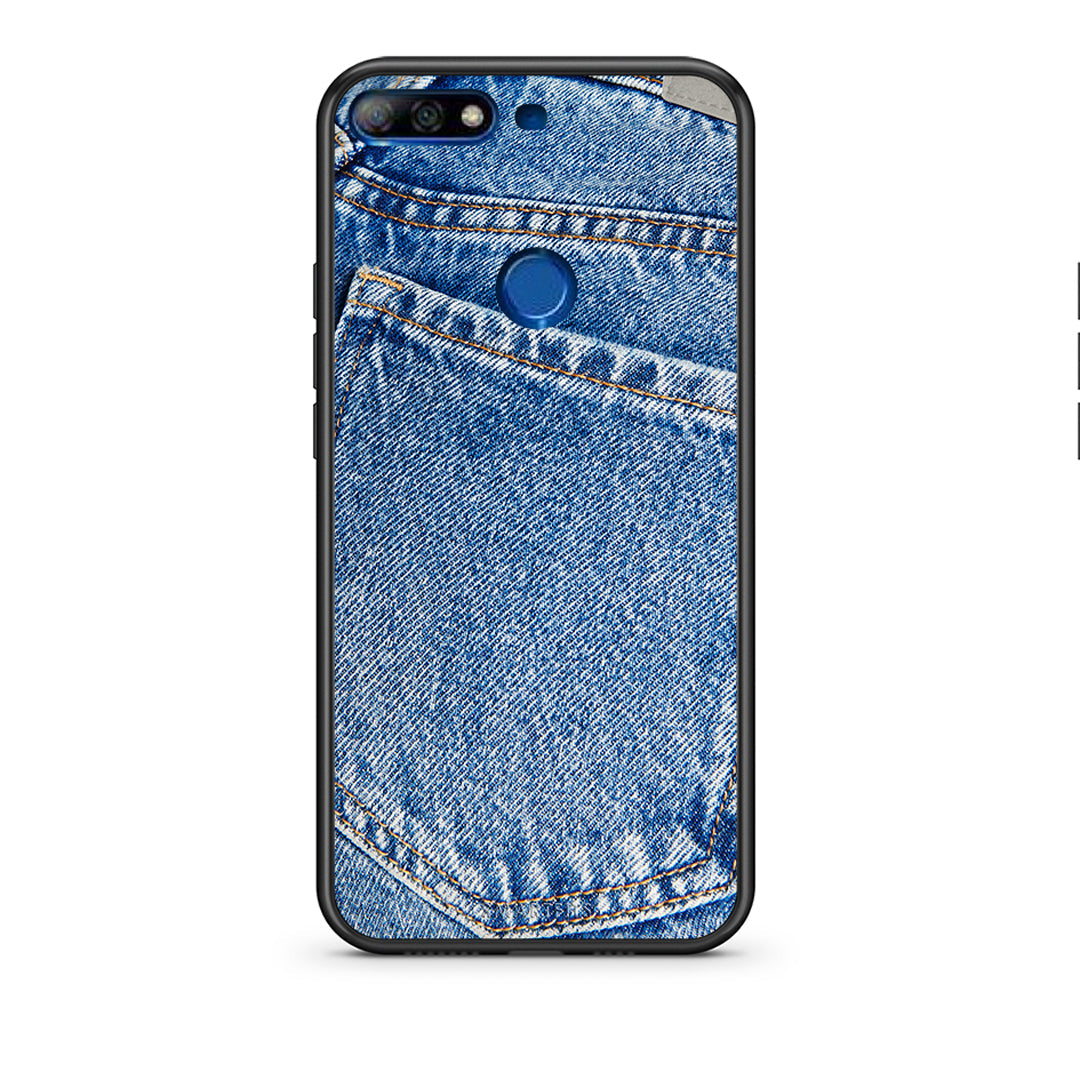 Huawei Y7 2018 Jeans Pocket θήκη από τη Smartfits με σχέδιο στο πίσω μέρος και μαύρο περίβλημα | Smartphone case with colorful back and black bezels by Smartfits