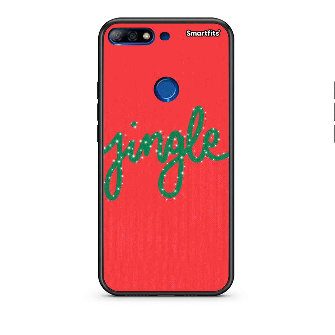 Huawei Y7 2018 Jingle Xmas θήκη από τη Smartfits με σχέδιο στο πίσω μέρος και μαύρο περίβλημα | Smartphone case with colorful back and black bezels by Smartfits