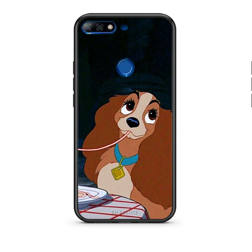 Huawei Y7 2018 Lady And Tramp 2 Θήκη Αγίου Βαλεντίνου από τη Smartfits με σχέδιο στο πίσω μέρος και μαύρο περίβλημα | Smartphone case with colorful back and black bezels by Smartfits