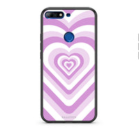 Thumbnail for Huawei Y7 2018 Lilac Hearts θήκη από τη Smartfits με σχέδιο στο πίσω μέρος και μαύρο περίβλημα | Smartphone case with colorful back and black bezels by Smartfits