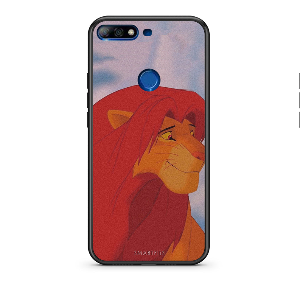 Huawei Y7 2018 Lion Love 1 Θήκη Αγίου Βαλεντίνου από τη Smartfits με σχέδιο στο πίσω μέρος και μαύρο περίβλημα | Smartphone case with colorful back and black bezels by Smartfits