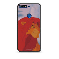 Thumbnail for Huawei Y7 2018 Lion Love 1 Θήκη Αγίου Βαλεντίνου από τη Smartfits με σχέδιο στο πίσω μέρος και μαύρο περίβλημα | Smartphone case with colorful back and black bezels by Smartfits
