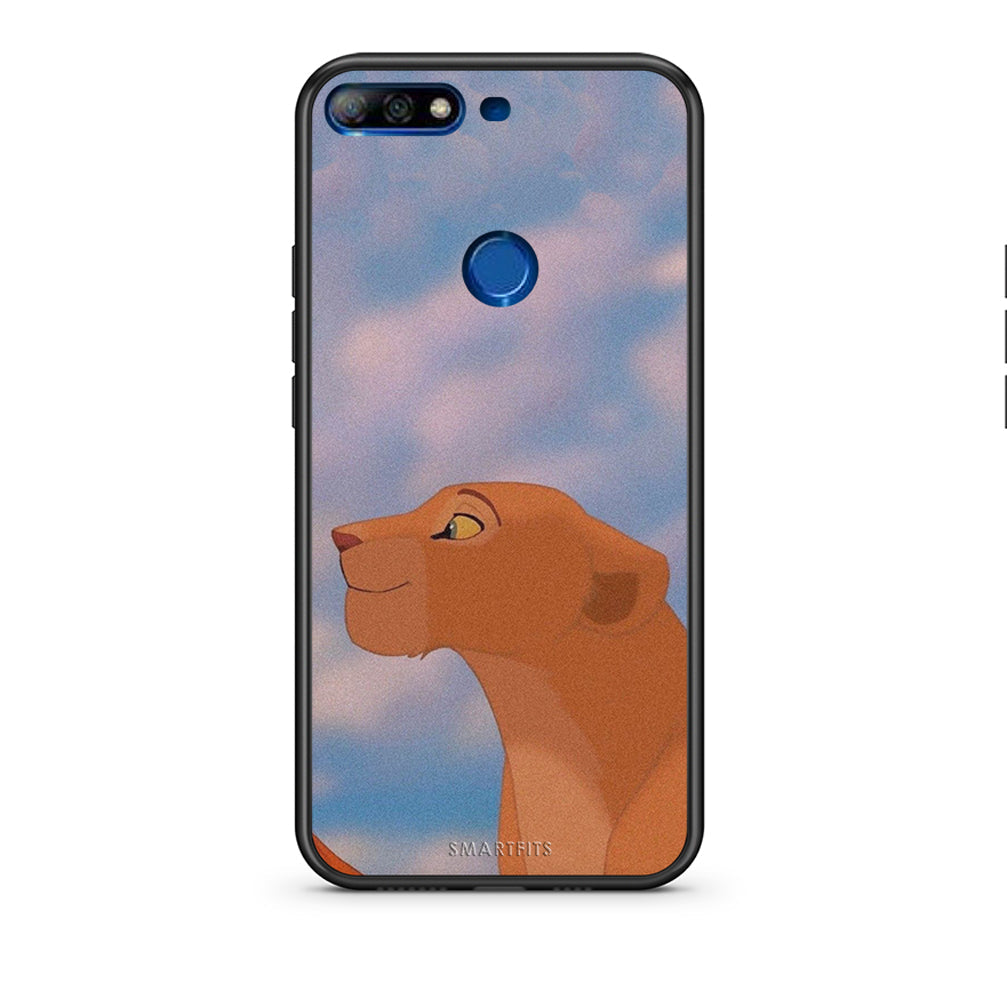 Huawei Y7 2018 Lion Love 2 Θήκη Αγίου Βαλεντίνου από τη Smartfits με σχέδιο στο πίσω μέρος και μαύρο περίβλημα | Smartphone case with colorful back and black bezels by Smartfits