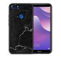 Thumbnail for Θήκη Huawei Y7 2018 Marble Black από τη Smartfits με σχέδιο στο πίσω μέρος και μαύρο περίβλημα | Huawei Y7 2018 Marble Black case with colorful back and black bezels