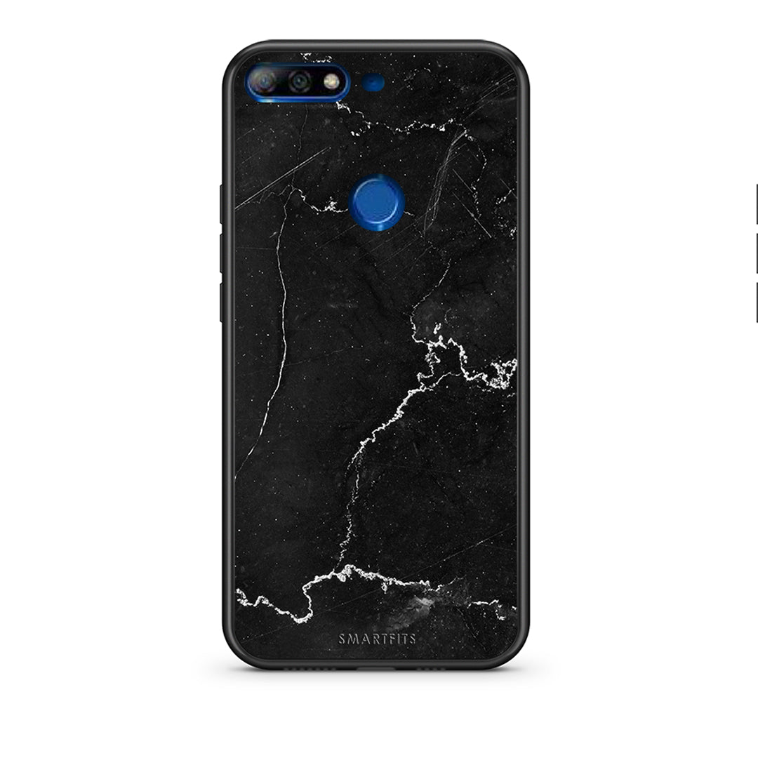 Huawei Y7 2018 Marble Black θήκη από τη Smartfits με σχέδιο στο πίσω μέρος και μαύρο περίβλημα | Smartphone case with colorful back and black bezels by Smartfits