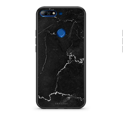 Huawei Y7 2018 Marble Black θήκη από τη Smartfits με σχέδιο στο πίσω μέρος και μαύρο περίβλημα | Smartphone case with colorful back and black bezels by Smartfits