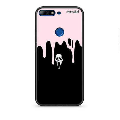 Huawei Y7 2018 Melting Halloween Mask Θήκη από τη Smartfits με σχέδιο στο πίσω μέρος και μαύρο περίβλημα | Smartphone case with colorful back and black bezels by Smartfits