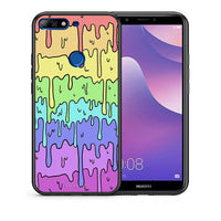 Thumbnail for Θήκη Huawei Y7 2018 Melting Rainbow από τη Smartfits με σχέδιο στο πίσω μέρος και μαύρο περίβλημα | Huawei Y7 2018 Melting Rainbow case with colorful back and black bezels