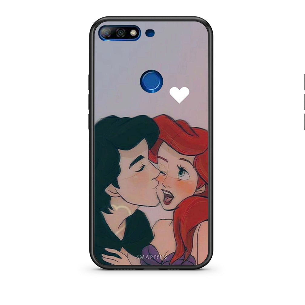 Huawei Y7 2018 Mermaid Love Θήκη Αγίου Βαλεντίνου από τη Smartfits με σχέδιο στο πίσω μέρος και μαύρο περίβλημα | Smartphone case with colorful back and black bezels by Smartfits