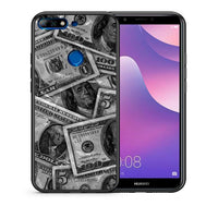 Thumbnail for Θήκη Huawei Y7 2018 Money Dollars από τη Smartfits με σχέδιο στο πίσω μέρος και μαύρο περίβλημα | Huawei Y7 2018 Money Dollars case with colorful back and black bezels