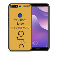 Thumbnail for Θήκη Huawei Y7 2018 My Password από τη Smartfits με σχέδιο στο πίσω μέρος και μαύρο περίβλημα | Huawei Y7 2018 My Password case with colorful back and black bezels