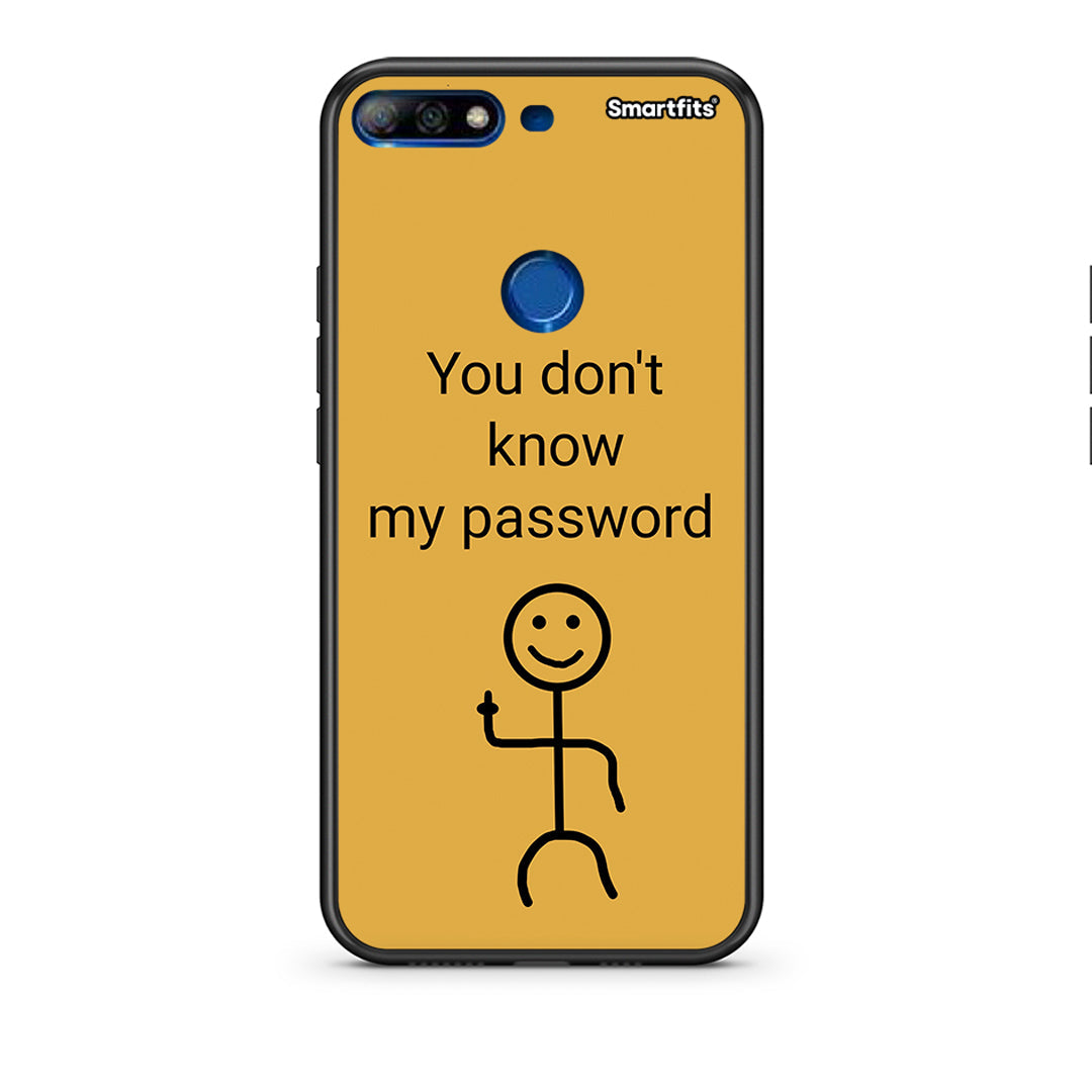 Huawei Y7 2018 My Password Θήκη από τη Smartfits με σχέδιο στο πίσω μέρος και μαύρο περίβλημα | Smartphone case with colorful back and black bezels by Smartfits